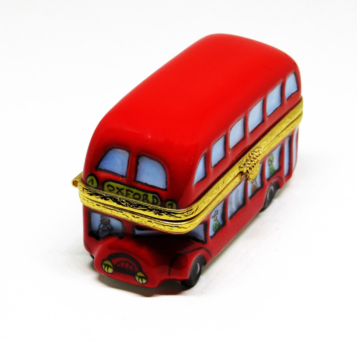 LIMOGES BOX ~ARTORIA~ "LONDON" ~ RED ENGLISH DOUBLE DECKER BUS - CROWN CLASP -LE