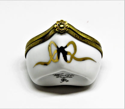 LIMOGES BOX -RIBIERRE- HEART & PINK ROSE -FLOWERS- "JE T'AIME" - I LOVE YOU - LE