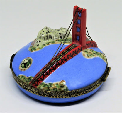 LIMOGES FRANCE BOX - CHANILLE - GOLDEN GATE BRIDGE - SAN FRANCISCO - CABLE CAR