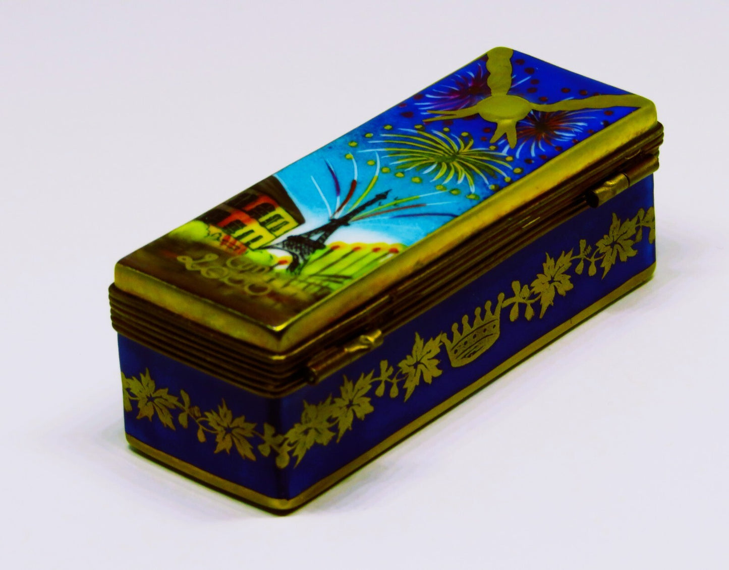 LIMOGES BOX - PV - CHAMPAGNE CASE & BOTTLE -PARIS- EIFFEL TOWER -NEW YEAR'S EVE