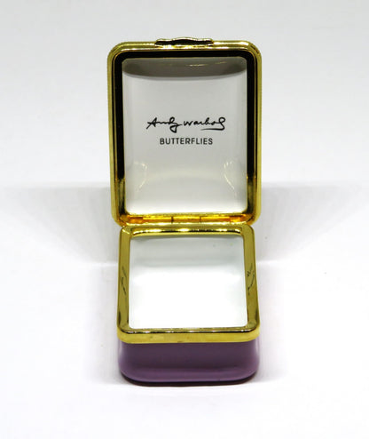 HALCYON DAYS ENAMEL BOX - ANDY WARHOL - "BUTTERFLIES" - BUTTERFLY - POP ART
