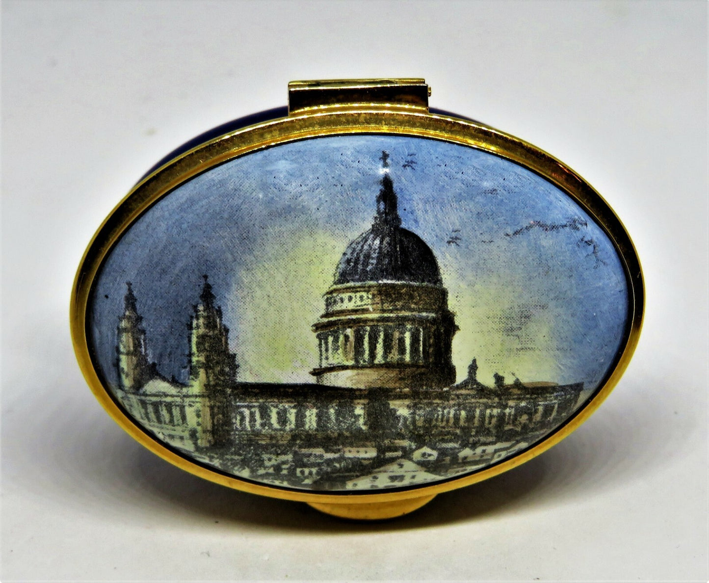 STAFFORDSHIRE ENGLISH ENAMELS BOX - ST. PAUL'S CATHEDRAL - LONDON ENGLAND