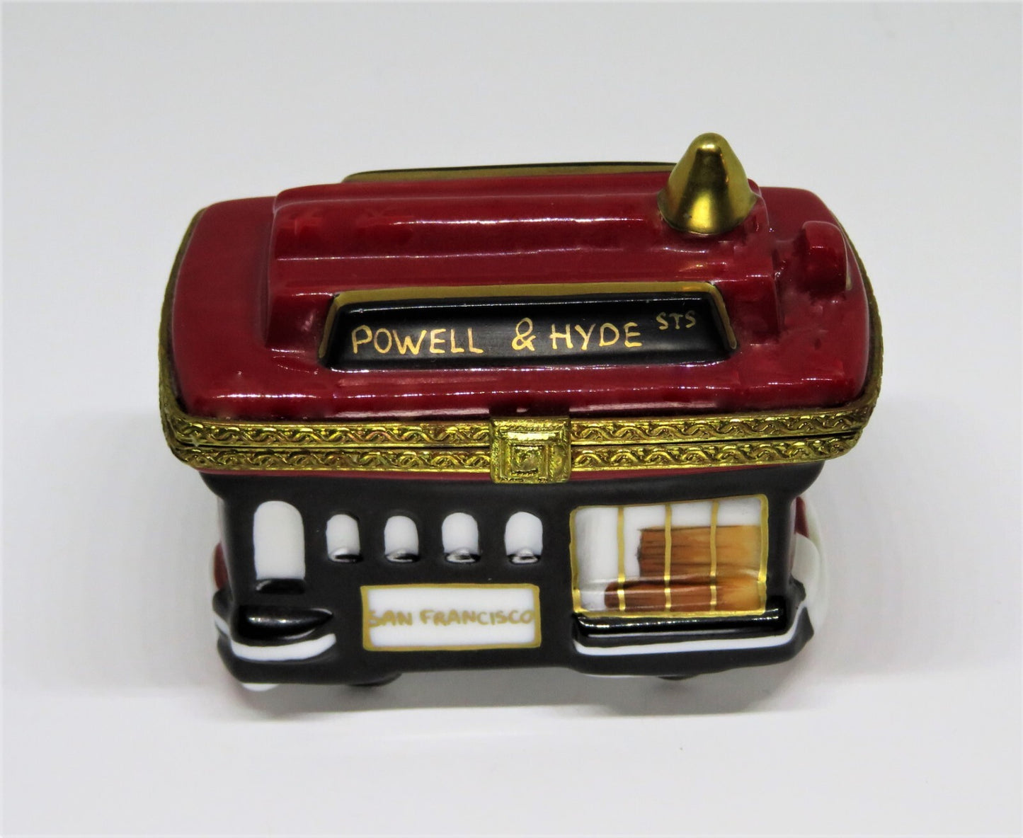 LIMOGES FRANCE BOX - ROCHARD - SAN FRANCISCO CABLE CAR - POWELL & HYDE STREETS