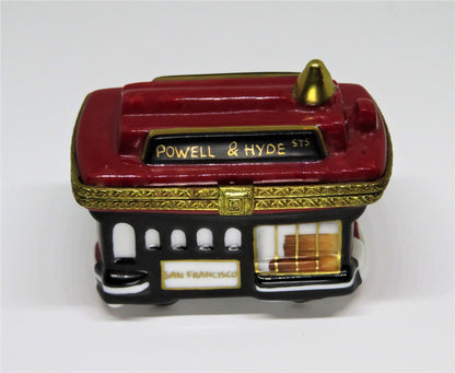 LIMOGES FRANCE BOX - ROCHARD - SAN FRANCISCO CABLE CAR - POWELL & HYDE STREETS