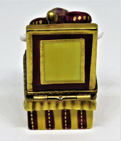 LIMOGES FRANCE BOX -PARRY-VIEILLE- JACK-IN-THE-BOX -MEDIEVAL JESTER- CLOWN -TOYS