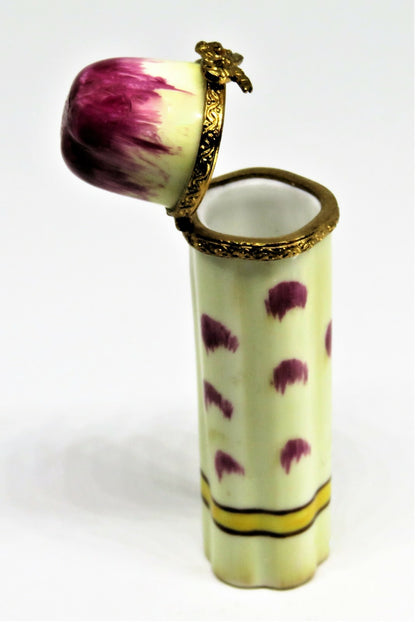 LIMOGES FRANCE BOX - BUNCH OF ASPARAGUS & PURPLE TIPS - VEGETABLES - LE 55/1000