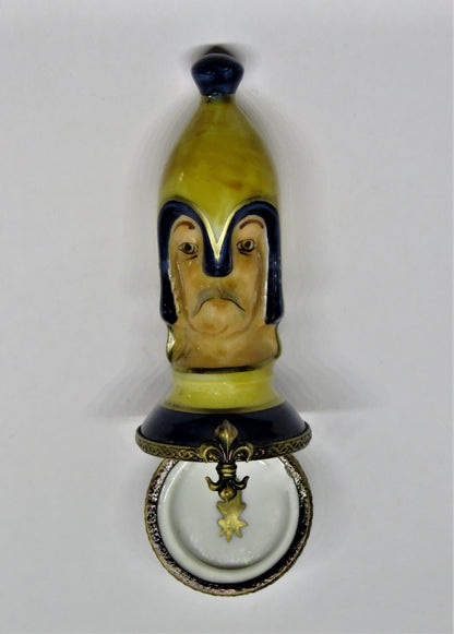 LIMOGES FRANCE BOX ~  PAWN CHESS PIECE ~ MAN ~ BOARD GAMES ~ PEINT MAIN