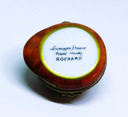 LIMOGES BOX - ROCHARD - RIDING HAT - JOCKEY'S CAP - EQUESTRIAN - HORSE CROP