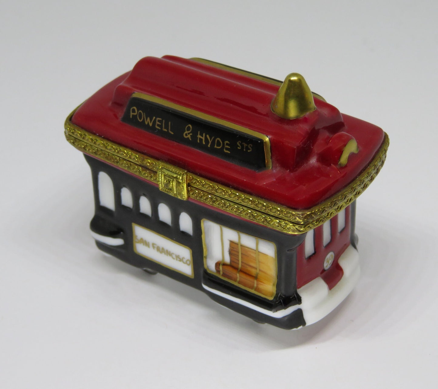 LIMOGES FRANCE BOX - ROCHARD - SAN FRANCISCO CABLE CAR - POWELL & HYDE STREETS