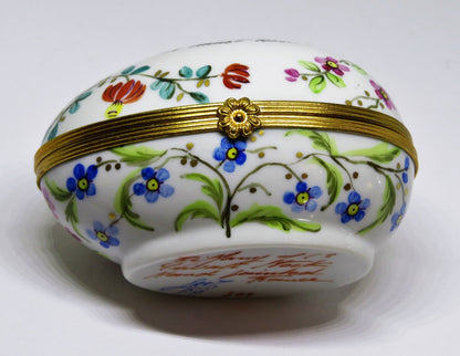 LIMOGES BOX- TIFFANY & CO. PRIVATE STOCK - LE TALLEC - FLORAL EGG -FLOWERS- 1989