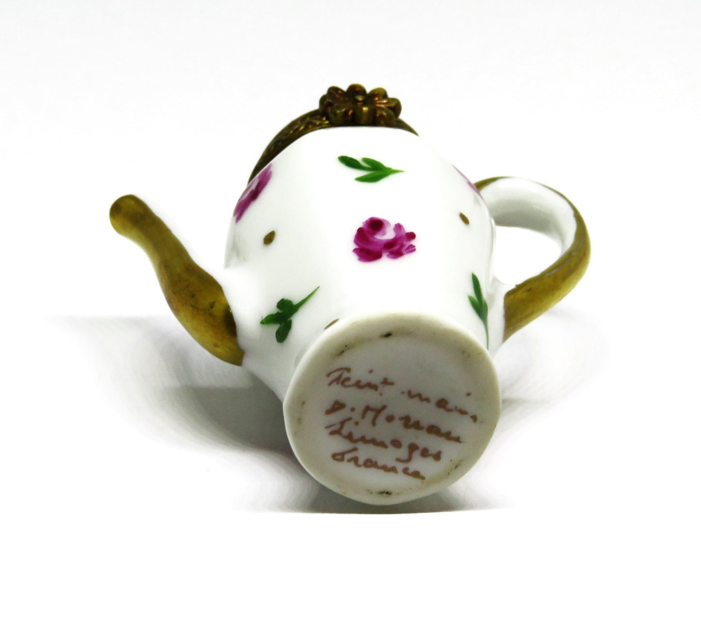 LIMOGES FRANCE BOX ~ FLORAL COFFEE POT ~ FLOWERS ~ RED ROSES ~ TEA POT ~ TEAPOT