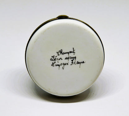 LIMOGES FRANCE BOX -CHAMART- WEDDING BELL -LILY OF THE VALLEY FLOWERS & 3D BIRDS
