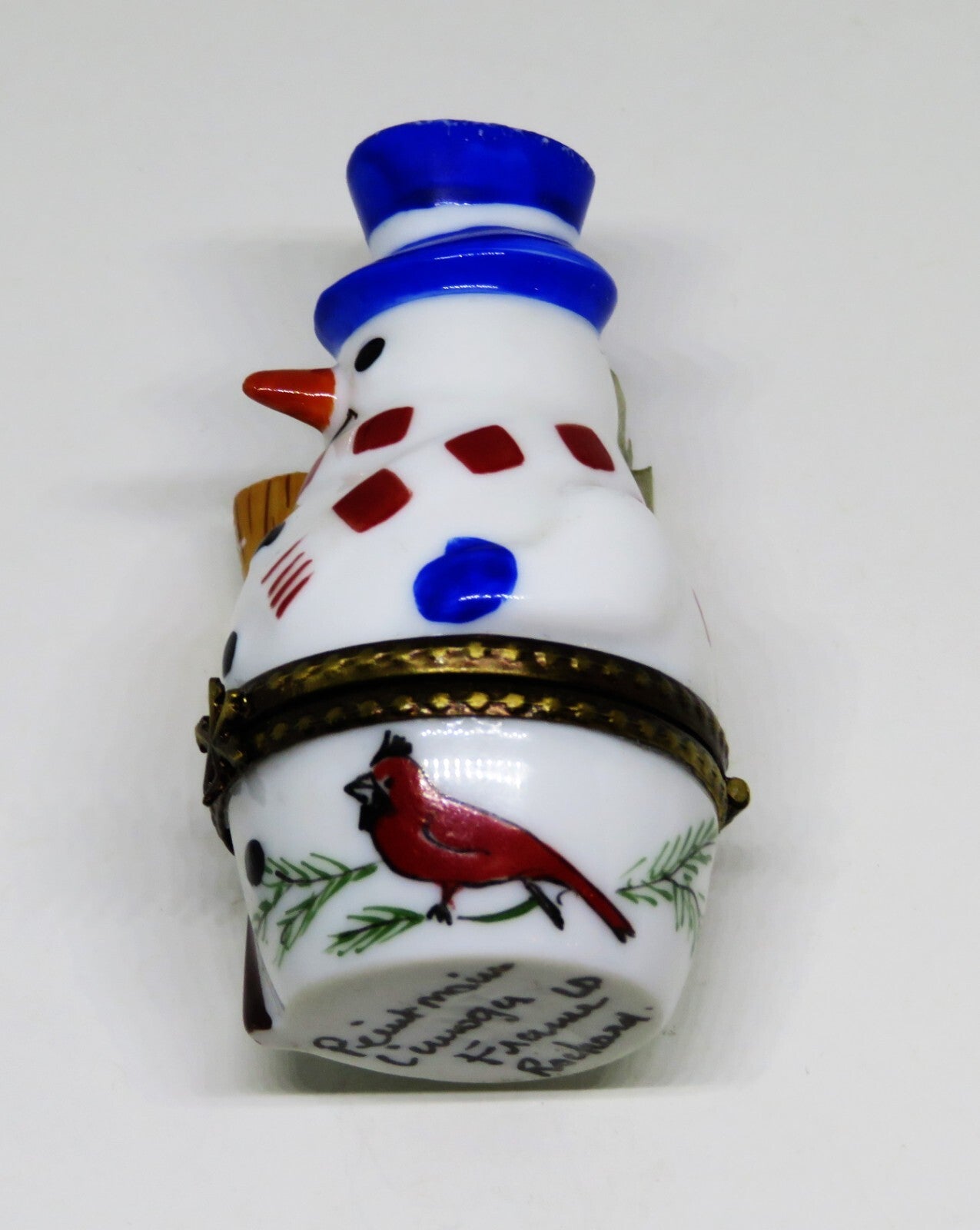 LIMOGES BOX - ROCHARD - CHRISTMAS - NESTING SNOWMAN SET - 2 BOXES - 3 PIECES