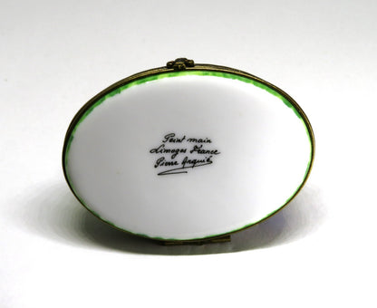 LIMOGES FRANCE BOX- PIERRE ARQUIE - CASTLE - FRENCH CHATEAU - FLEUR-DE-LIS CLASP
