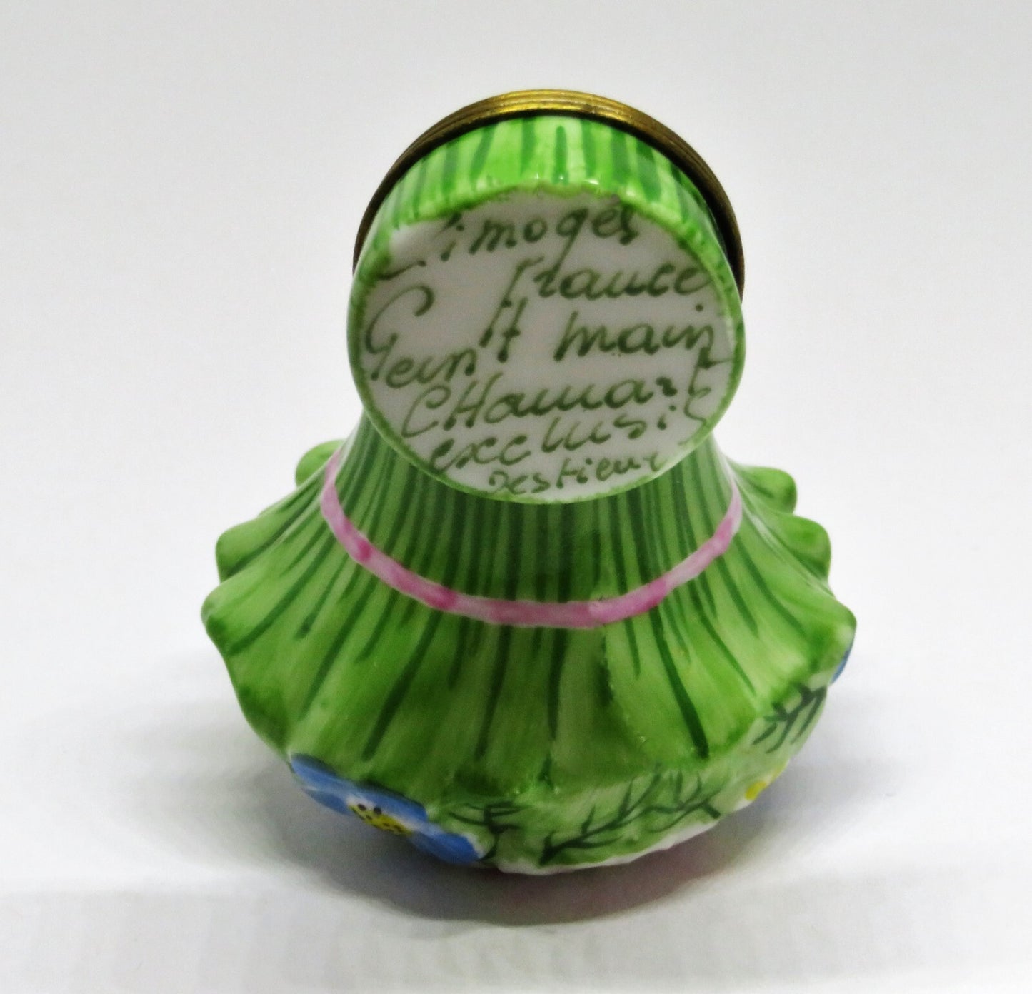 LIMOGES FRANCE BOX~ CHAMART ~ BOUQUET OF FLOWERS ~PINK RIBBON & BOW~ ANNIVERSARY