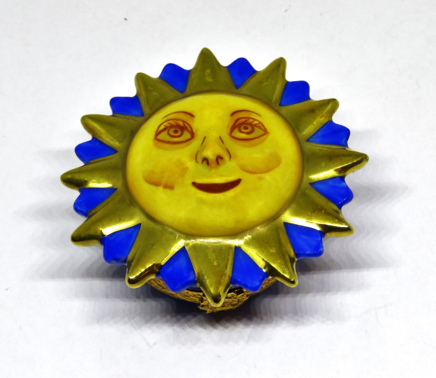 LIMOGES FRANCE BOX - ARTORIA - SUNBURST - SMILING SUN FACE - GOLD RAYS - LE #51