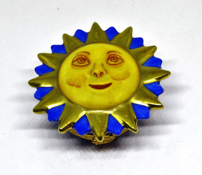 LIMOGES FRANCE BOX - ARTORIA - SUNBURST - SMILING SUN FACE - GOLD RAYS - LE #51