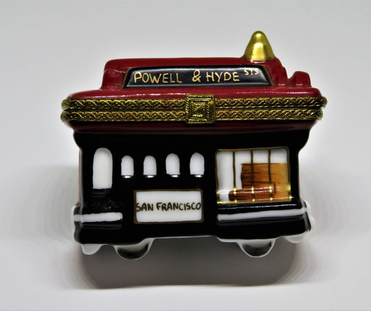 LIMOGES FRANCE BOX - ROCHARD - SAN FRANCISCO CABLE CAR - POWELL & HYDE STREETS