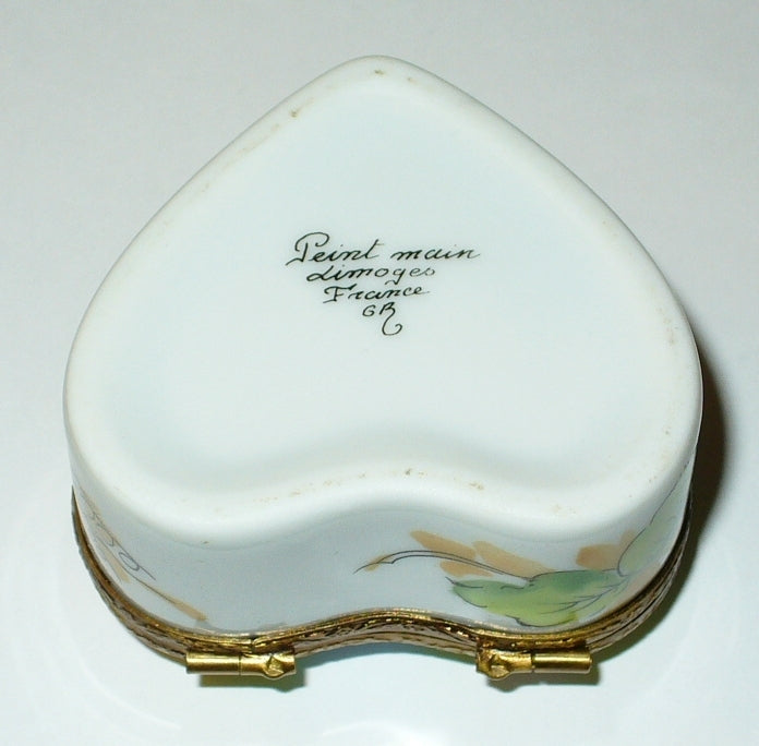 LIMOGES BOX - CUPID HEART - FLOWERS & GRAPES - "YOU & ME" - LOVE - ANNIVERSARY
