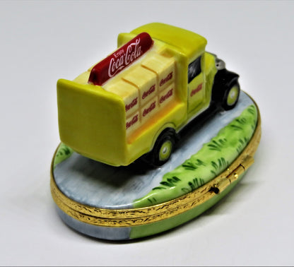 LIMOGES FRANCE BOX -ARTORIA- OLD-FASHIONED COCA-COLA DELIVERY TRUCK - COKE -RARE