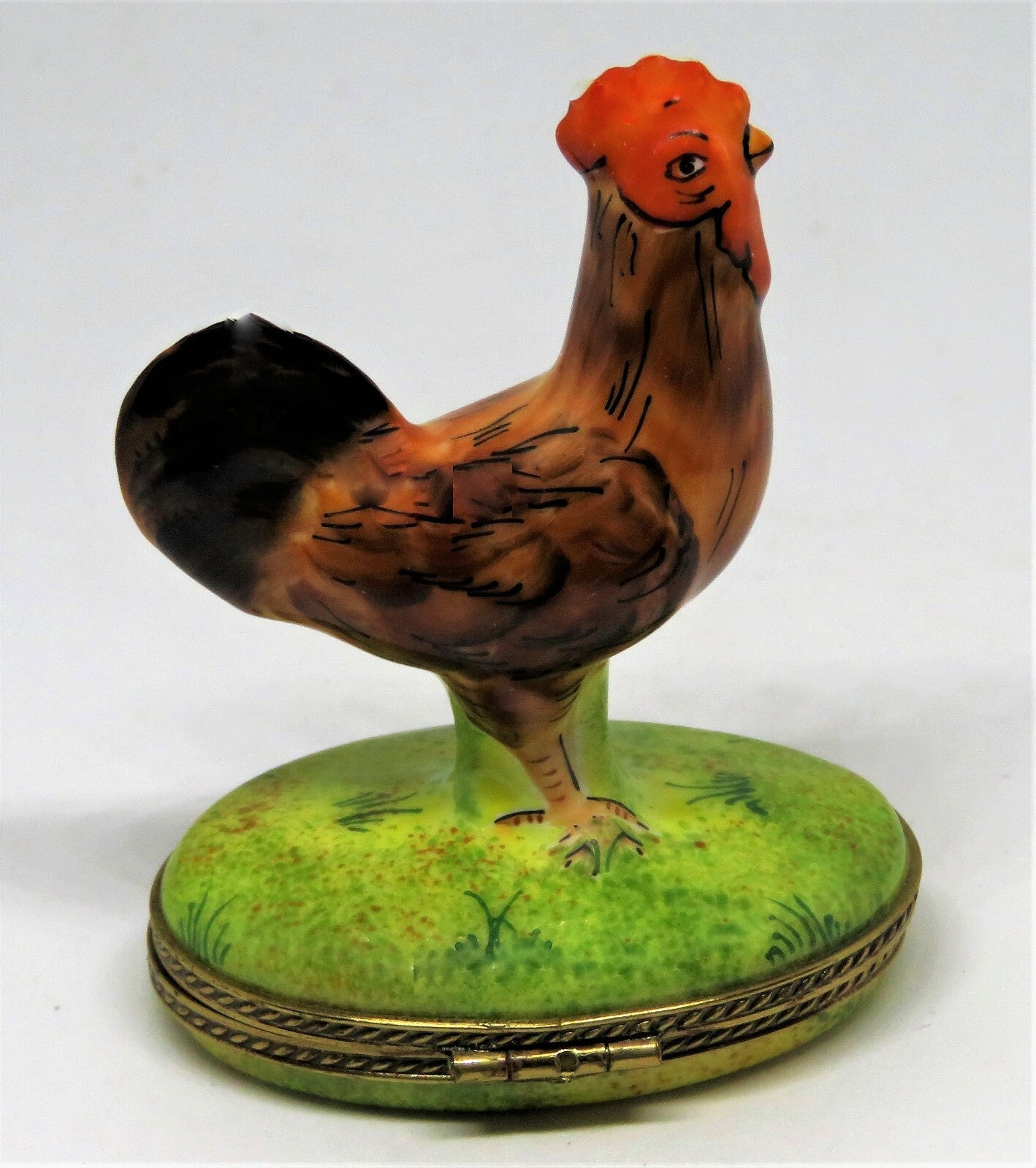 LIMOGES FRANCE BOX - LIMOGES IMPORTS - ROOSTER - CHICKEN ON NEST INSIDE - FOWL