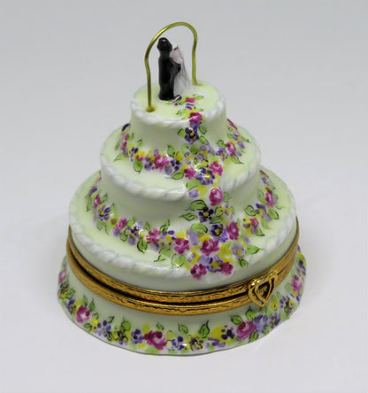 LIMOGES BOX - ARTORIA - WEDDING CAKE & METAL ARCH - BRIDE & GROOM - FLOWERS - LE