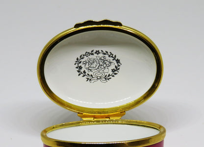 HALCYON DAYS ENGLISH ENAMEL BOX - "LAUGHTER AND THE LOVE OF FRIENDS" - FLOWERS