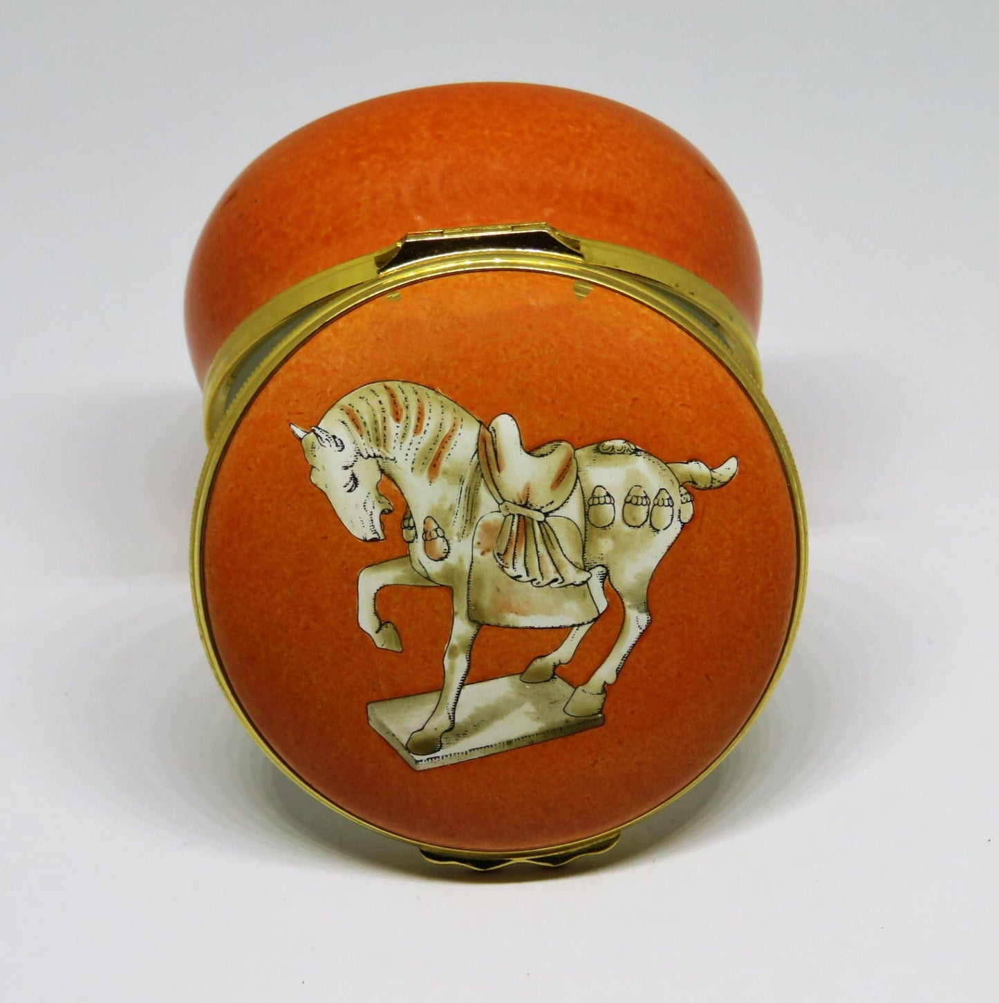 HALCYON DAYS ENAMEL BOX - TANG DYNASTY HORSE - CHINESE ART - ASHMOLEAN MUSEUM