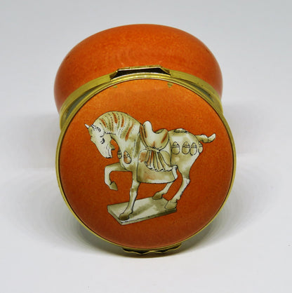 HALCYON DAYS ENAMEL BOX - TANG DYNASTY HORSE - CHINESE ART - ASHMOLEAN MUSEUM