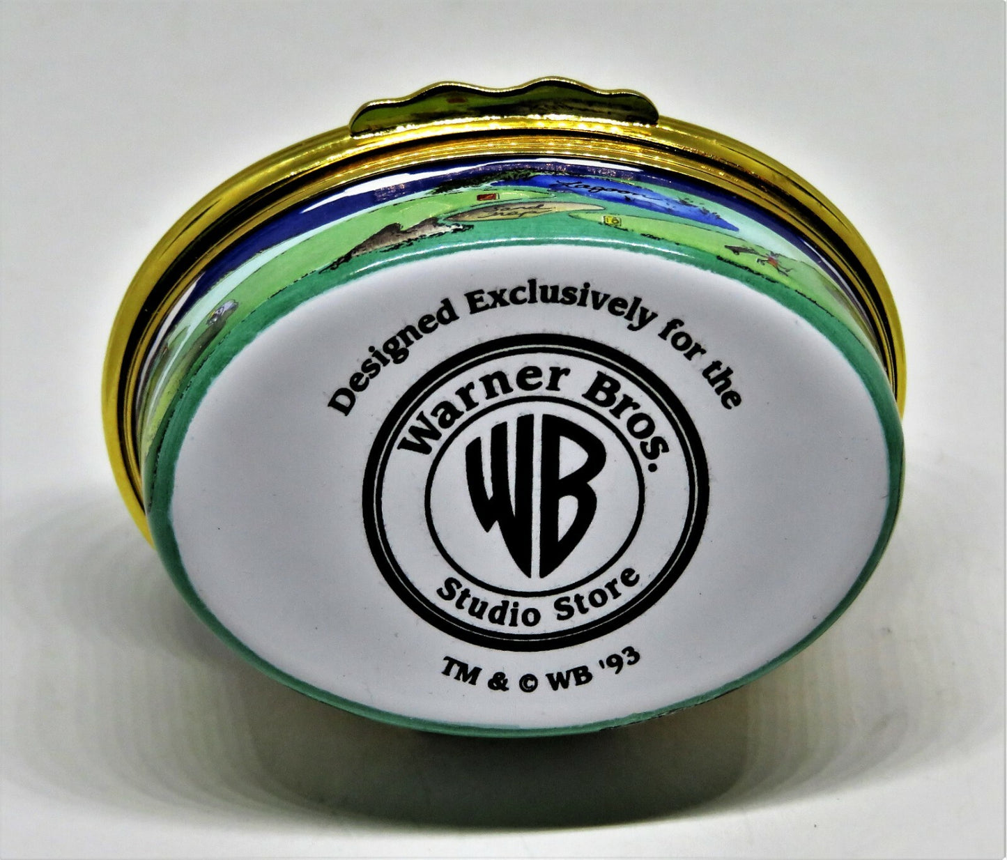 HALCYON DAYS ENAMEL BOX- LOONEY TUNES CARTOON CHARACTERS -WARNER BROTHERS- GOLF