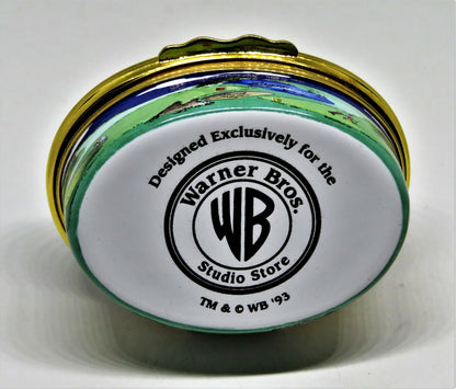 HALCYON DAYS ENAMEL BOX- LOONEY TUNES CARTOON CHARACTERS -WARNER BROTHERS- GOLF