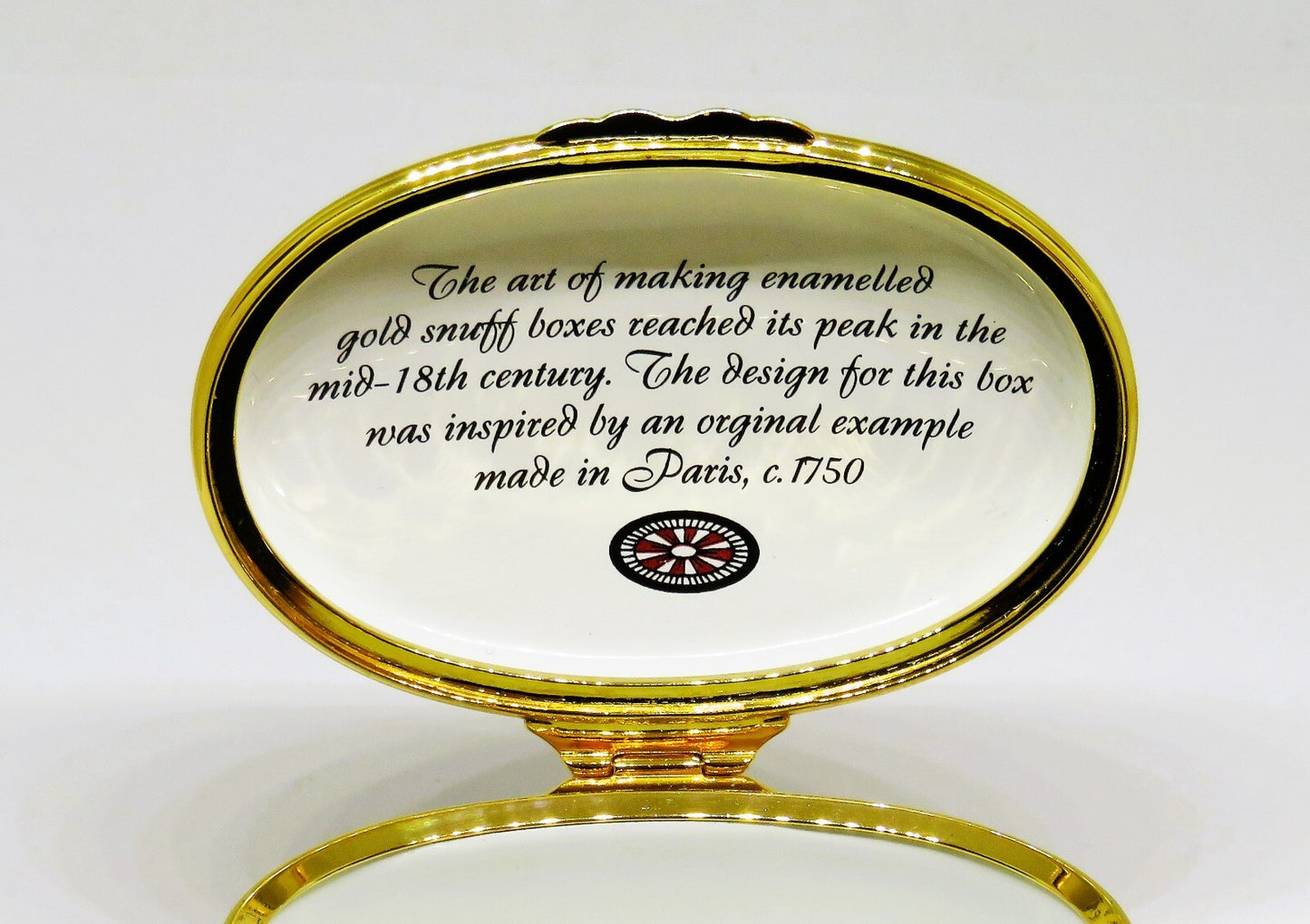 HALCYON DAYS ENGLISH ENAMEL BOX - GOLD PARIS SNUFF BOX - CIRCA 1750 - FLOWERS