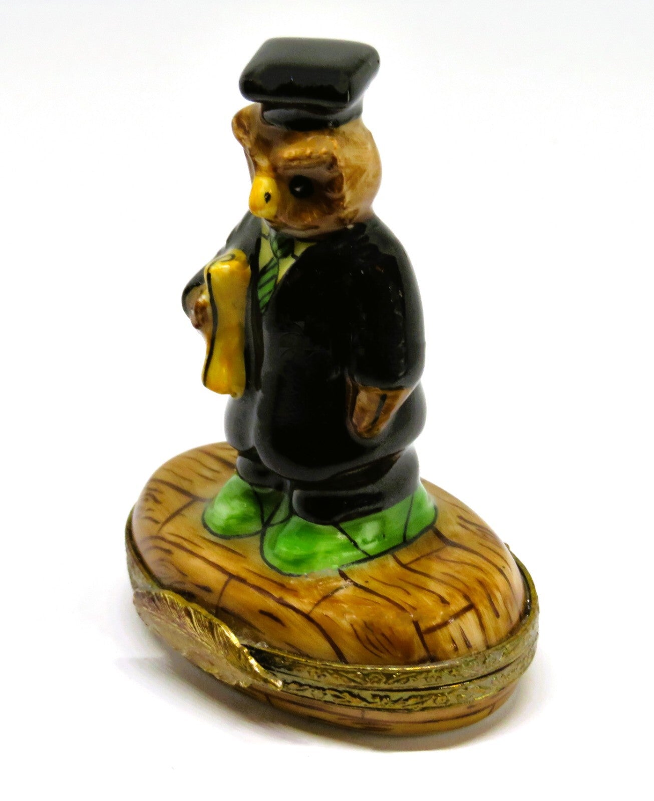 LIMOGES FRANCE BOX~ GRADUATION OWL ~ CAP & GOWN & DIPLOMA ~ BRIEFCASE INSIDE