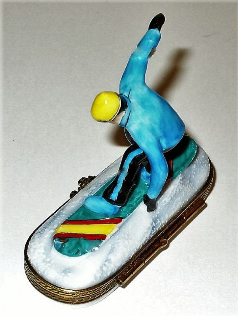 LIMOGES FRANCE BOX - ROCHARD - SNOWBOARDING - SNOWFLAKE -SPORTS- WINTER OLYMPICS