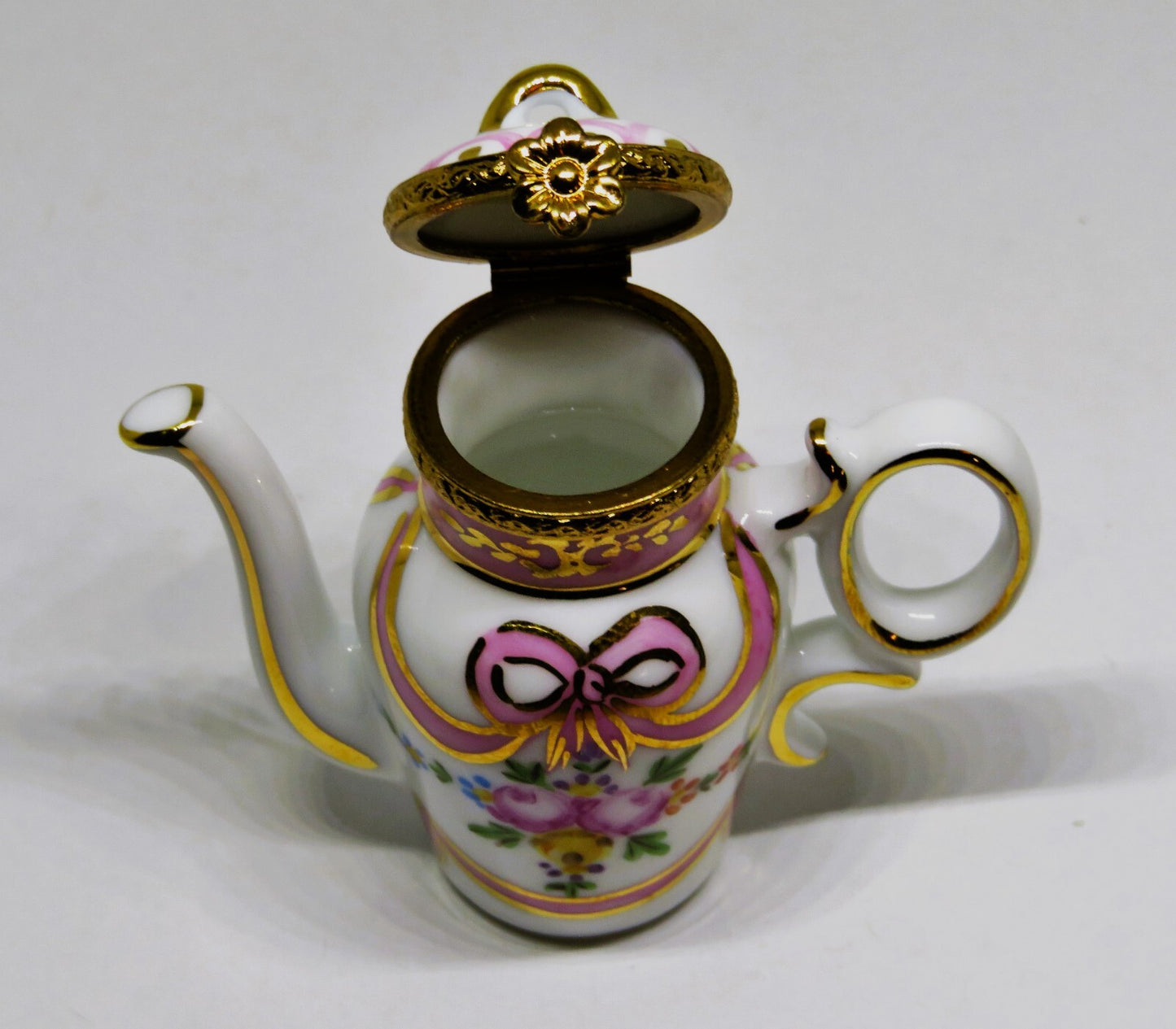 LIMOGES FRANCE BOX ~ ROCHARD ~ FLORAL TEAPOT ~ ROSES ~ TEA POT ~ COFFEE POT