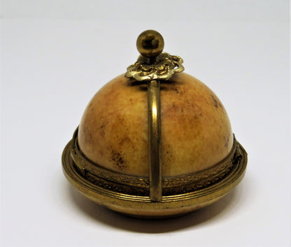 LIMOGES FRANCE BOX - DOMED CHEESE SERVER & KNIFE - CAMEMBERT - FROMAGE & LEAVES