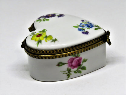 LIMOGES BOX ~ FLORAL HEART ~ "FLOWERS HAVE THE SUN & CHILDREN HAVE THEIR MOTHER"