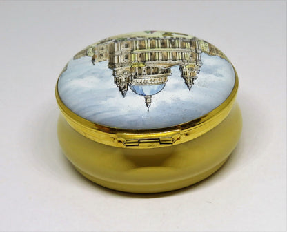 CRUMMLES ENGLISH ENAMEL BOX - VINTAGE VICTORIAN SCENE - ST. PAUL'S CATHEDRAL