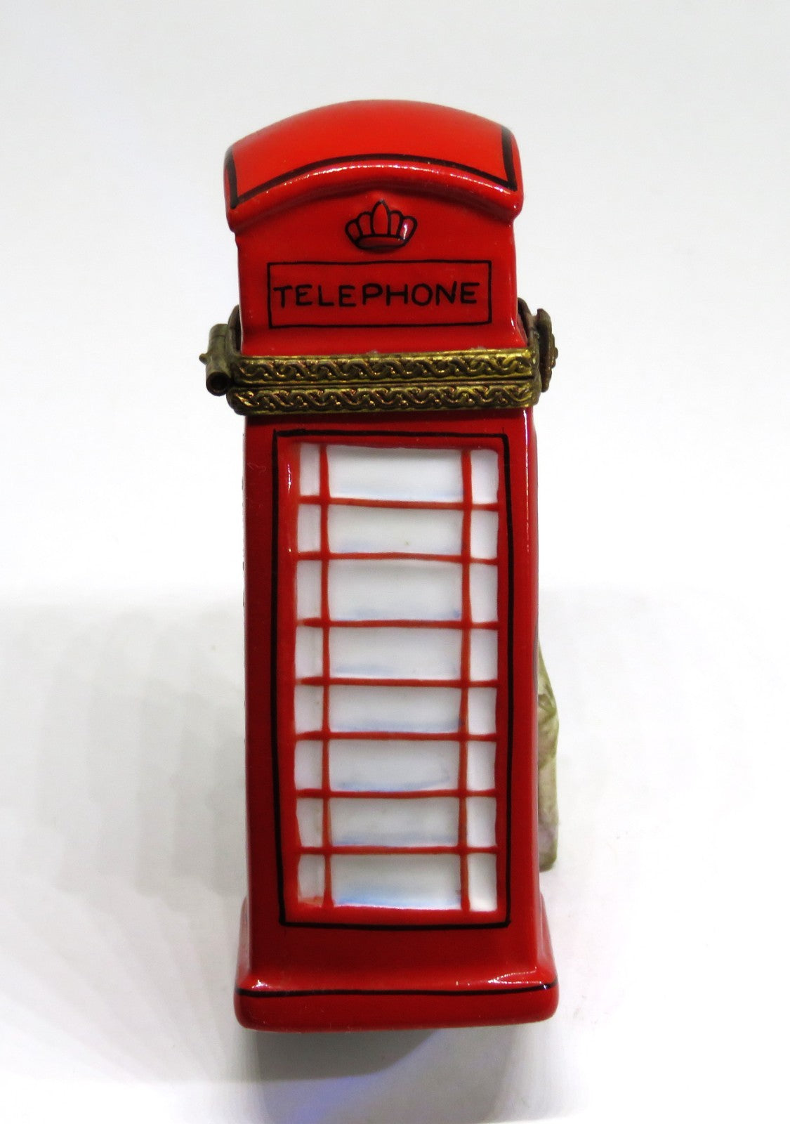 LIMOGES BOX ~ RED BRITISH TELEPHONE BOOTH & CROWN ~ PHONE KIOSK ~ LONDON ENGLAND