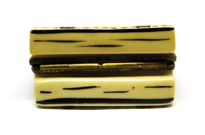 LIMOGES FRANCE BOX - BRIEFCASE & TRAVEL LABELS - PORTFOLIO - FOUNTAIN PEN INSIDE