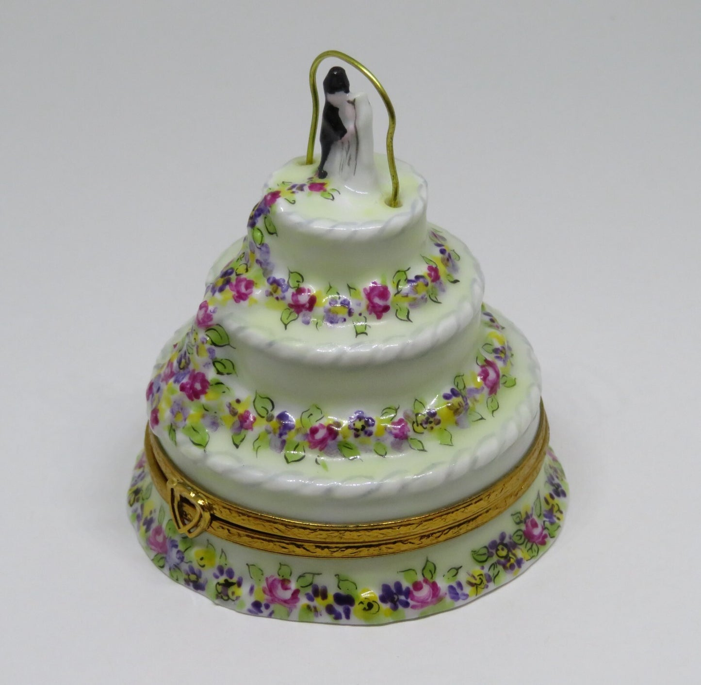 LIMOGES BOX - ARTORIA - WEDDING CAKE & METAL ARCH - BRIDE & GROOM - FLOWERS - LE
