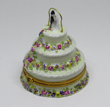LIMOGES BOX - ARTORIA - WEDDING CAKE & METAL ARCH - BRIDE & GROOM - FLOWERS - LE