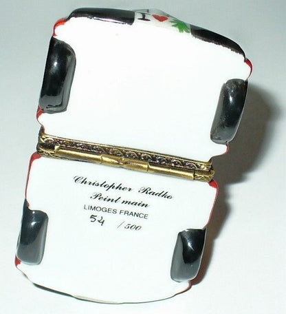 LIMOGES BOX - CHRISTMAS - SANTA CLAUS & "JOLLY JALOPY" CAR - CHRISTOPHER RADKO ~ MIB