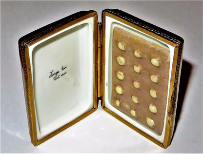 LIMOGES BOX - CANDY - PLAID GIFT BOX & FUDGE - PEANUT BRITTLE