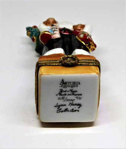 LIMOGES FRANCE BOX - CHRISTMAS - SANTA CLAUS - LYNN HANEY - "REINDEER CROSSING"