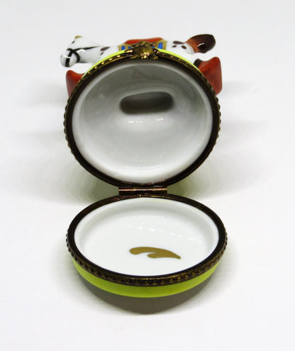 LIMOGES FRANCE BOX ~ TOY ROCKING HORSE ~ TEDDY BEAR CLASP ~ PEINT MAIN