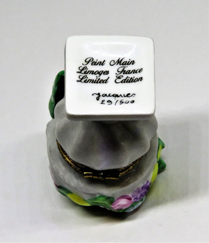 LIMOGES FRANCE BOX - GARDEN PLANTER - URN WITH FLOWERS & LEMONS - LE 29/500