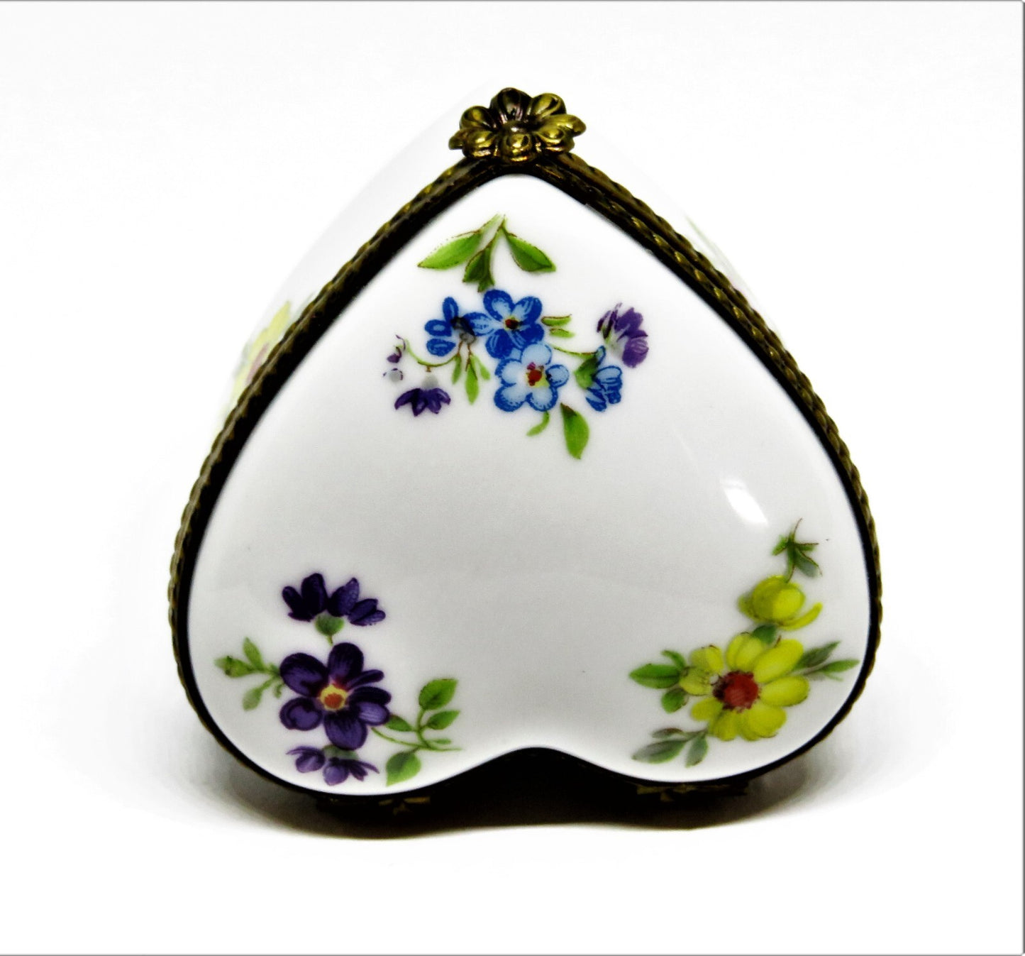 LIMOGES BOX ~ FLORAL HEART ~ "FLOWERS HAVE THE SUN & CHILDREN HAVE THEIR MOTHER"