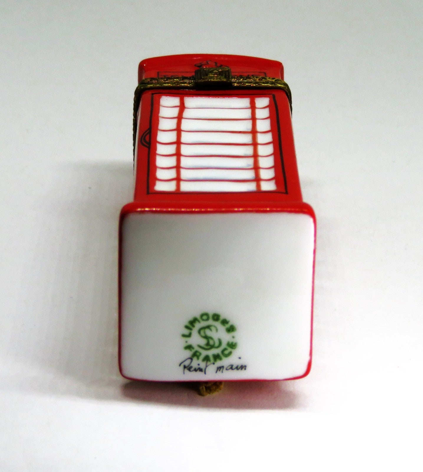 LIMOGES BOX ~ RED BRITISH TELEPHONE BOOTH & CROWN ~ PHONE KIOSK ~ LONDON ENGLAND