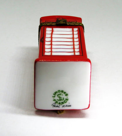 LIMOGES BOX ~ RED BRITISH TELEPHONE BOOTH & CROWN ~ PHONE KIOSK ~ LONDON ENGLAND